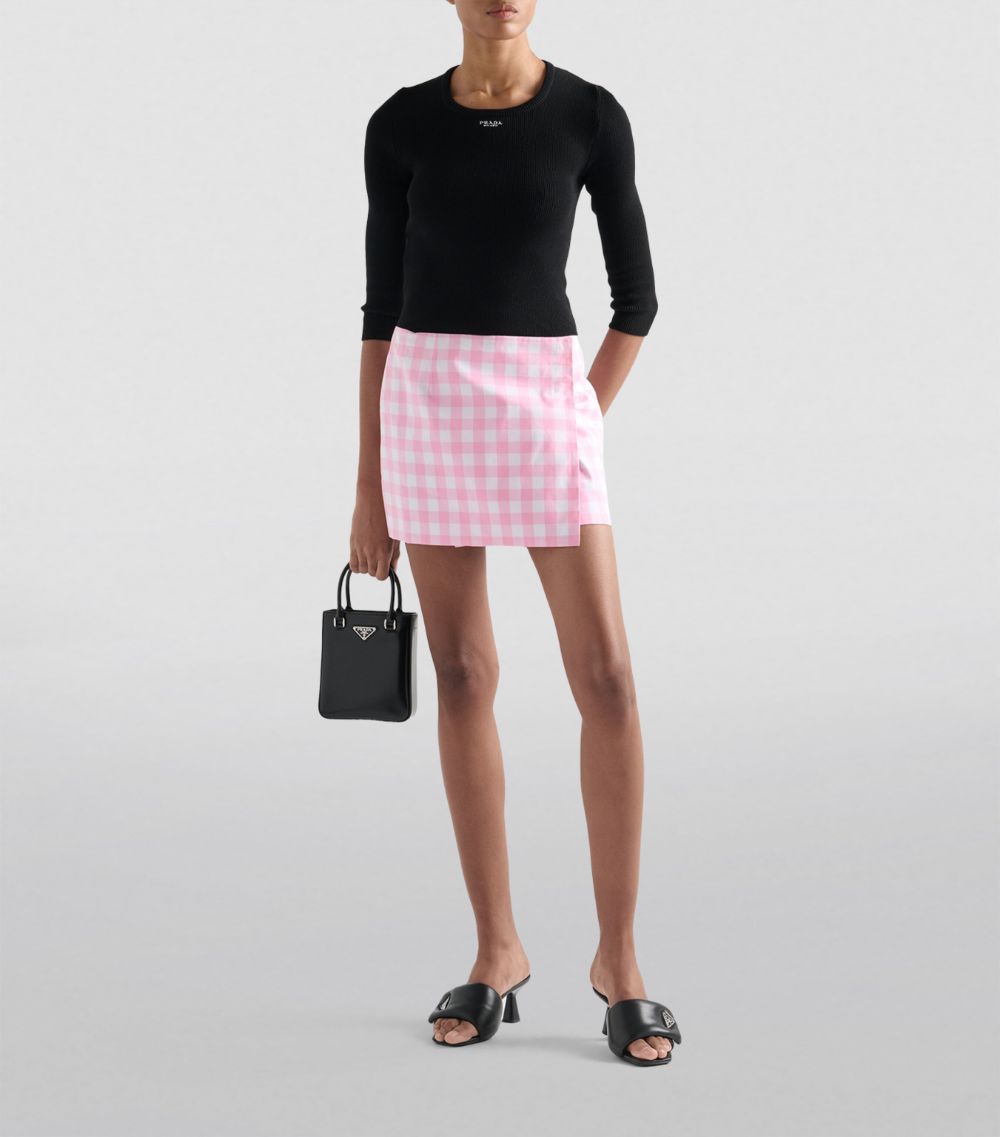 Prada Prada Gingham Mini Skirt