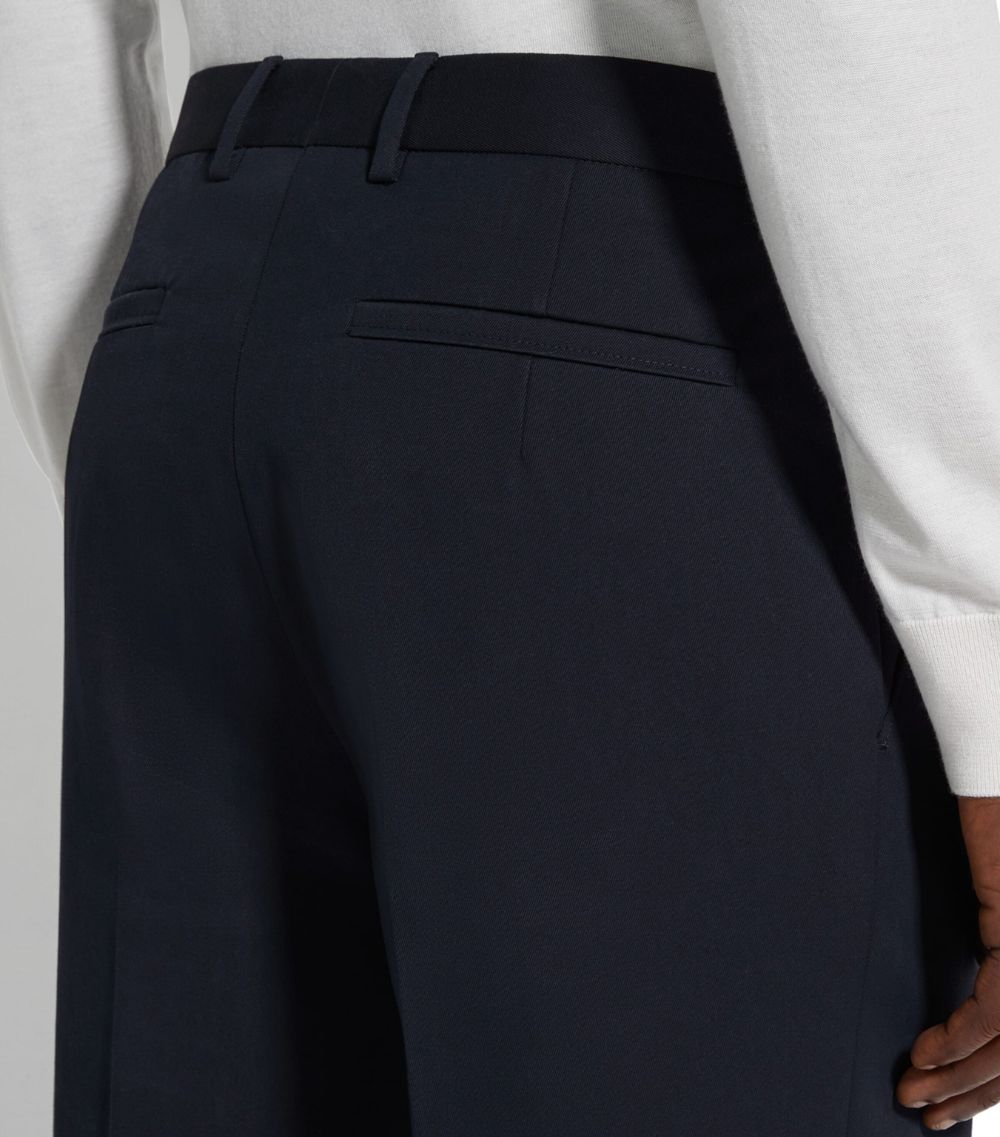 zegna Zegna Cotton-Wool Tailored Straight Trousers