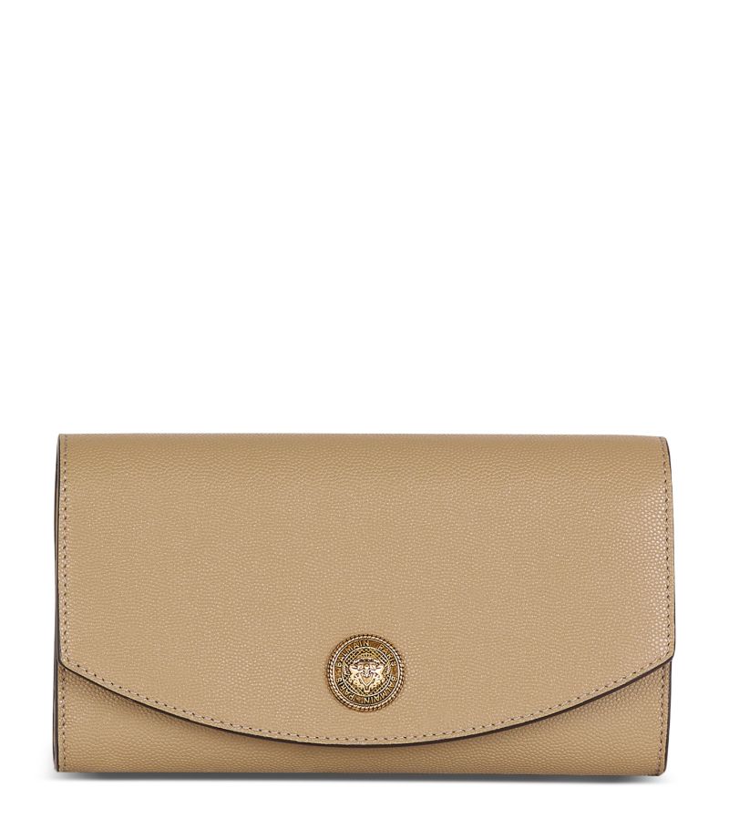 Balmain Balmain Leather Emblème Clutch Bag