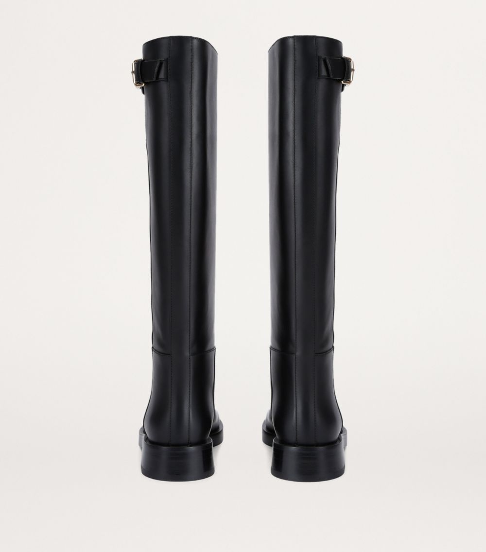 VALENTINO GARAVANI Valentino Garavani Leather Vlogo Knee-High Boots 30