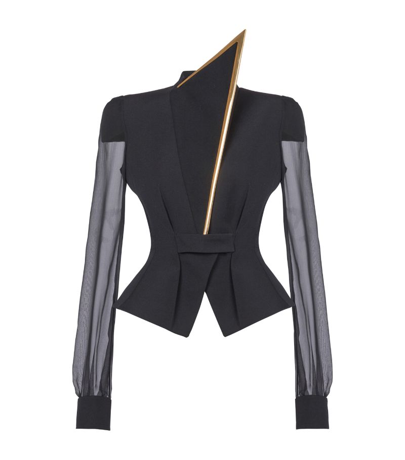 Balmain Balmain Virgin Wool-Chiffon Jacket