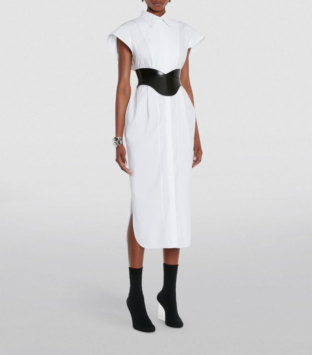 Alexander McQueen Alexander McQueen Cotton Sculptural Midi Dress