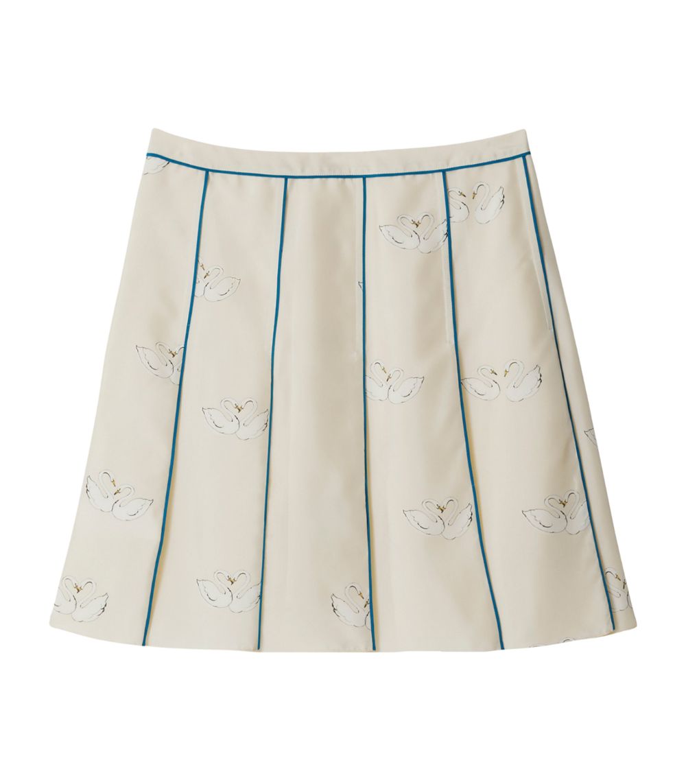 Burberry Burberry Silk Swan Pleated Skirt