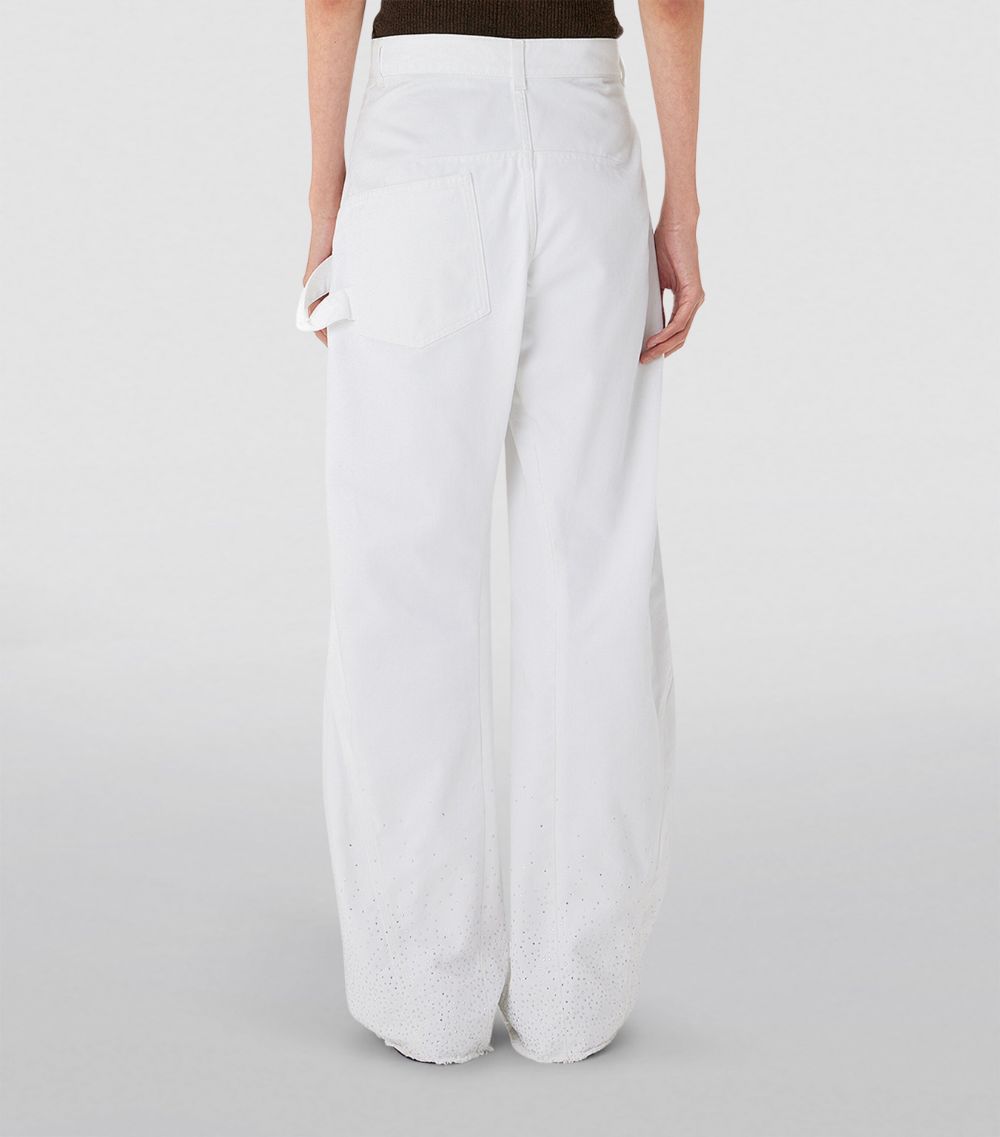 Jw Anderson Jw Anderson Crystal-Embellished Twisted Jeans