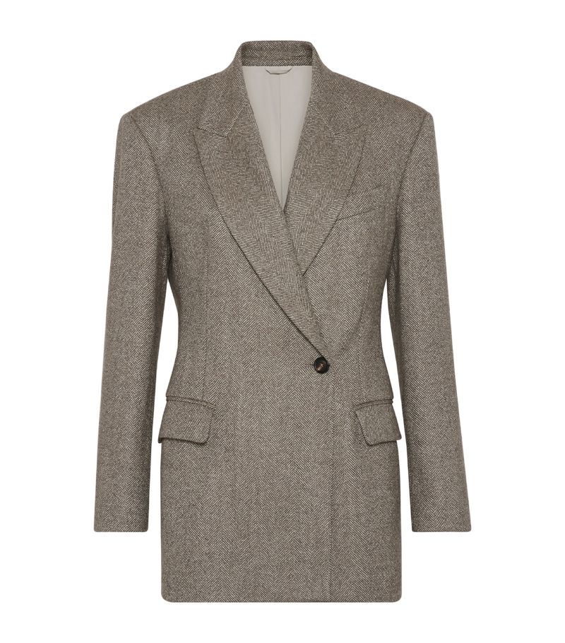 Brunello Cucinelli Brunello Cucinelli Wool-Blend Chevron Blazer