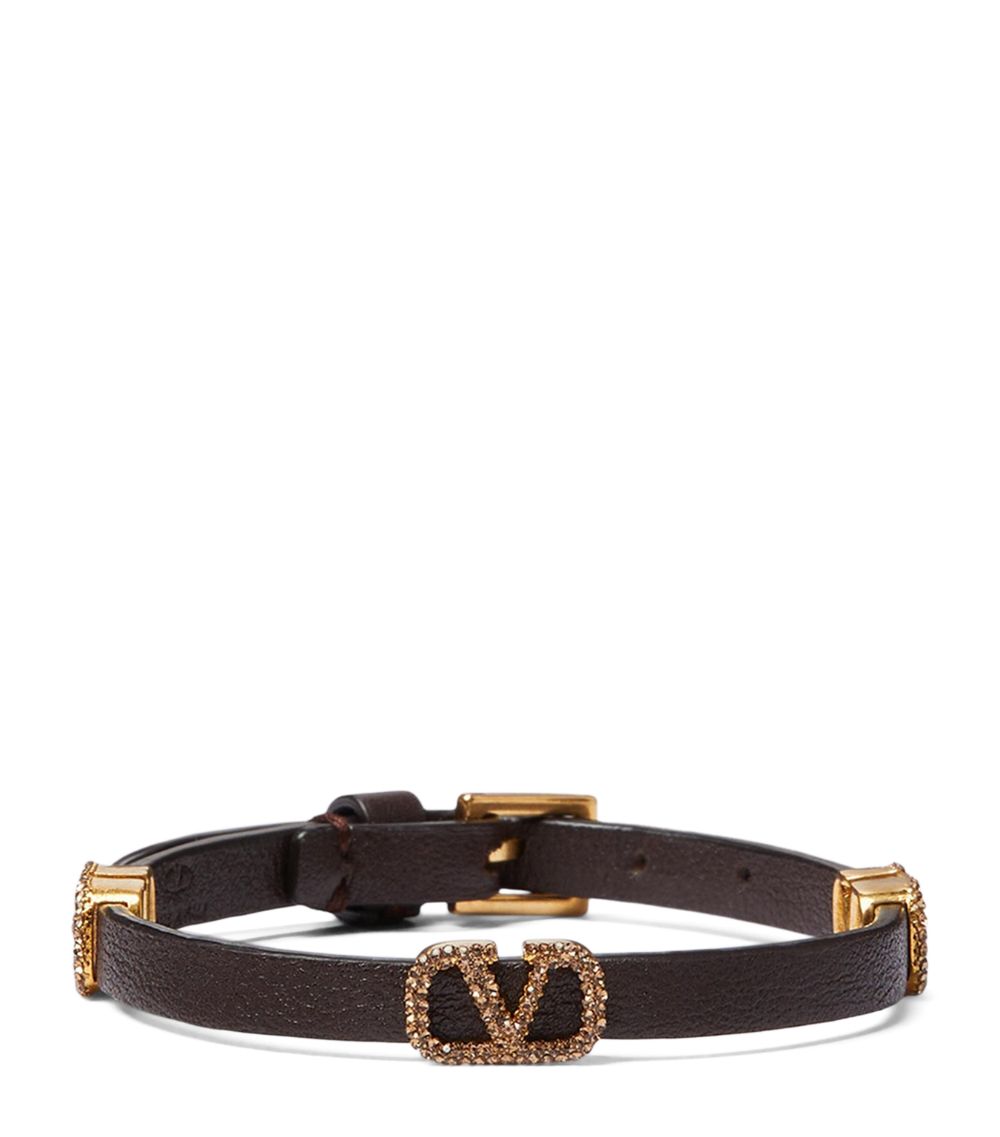 VALENTINO GARAVANI Valentino Garavani Leather Reversible Signature Vlogo Bracelet