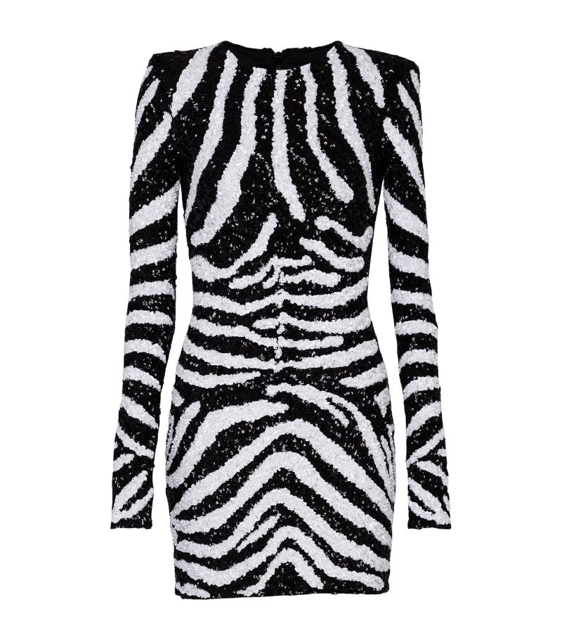 Balmain Balmain X Disney The Lion King Sequinned Zebra Mini Dress