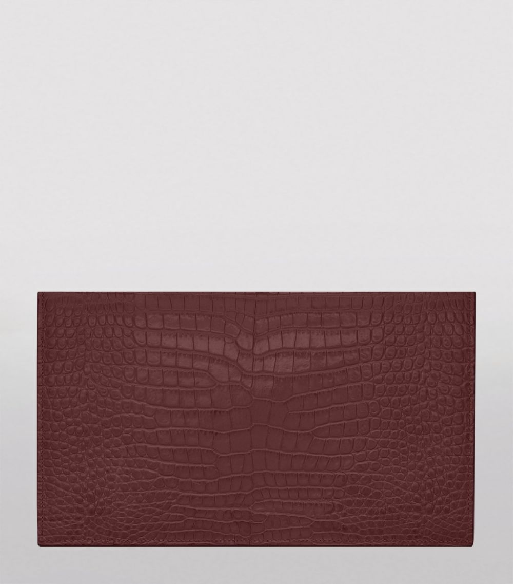 Saint Laurent Saint Laurent Uptown Croc-Embossed Clutch Bag