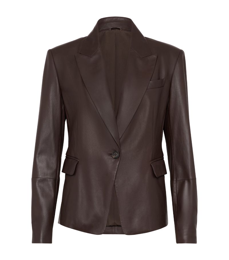 Brunello Cucinelli Brunello Cucinelli Leather Single-Breasted Blazer