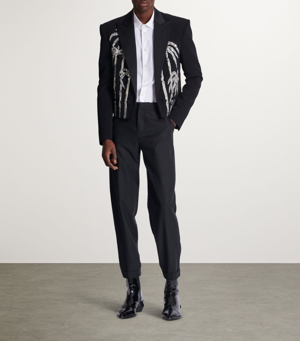 Balmain Balmain Wool-Blend Tailored Trousers