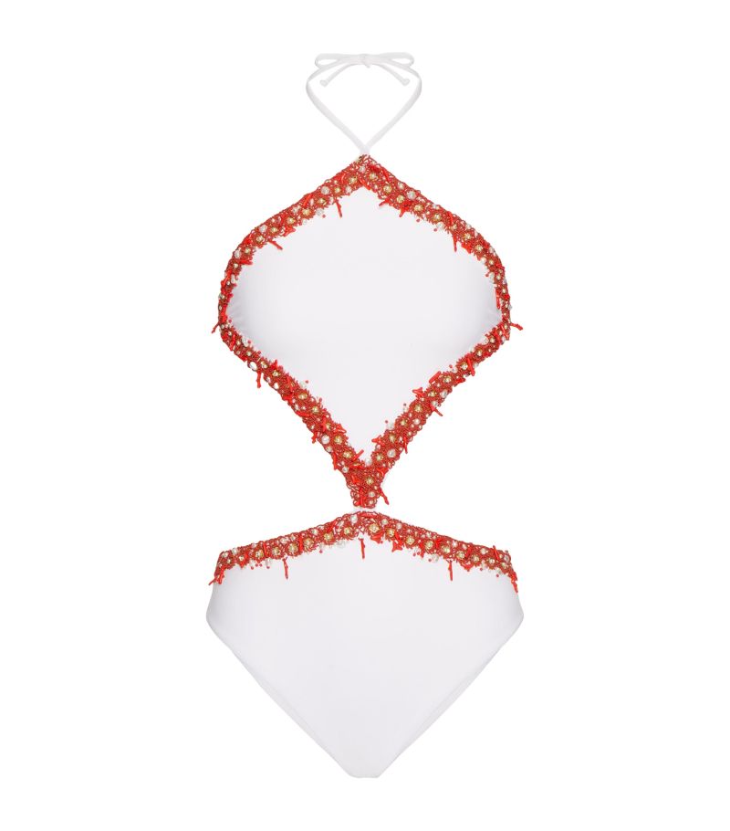 VALENTINO GARAVANI Valentino Garavani Beaded Cut-Away Swimsuit