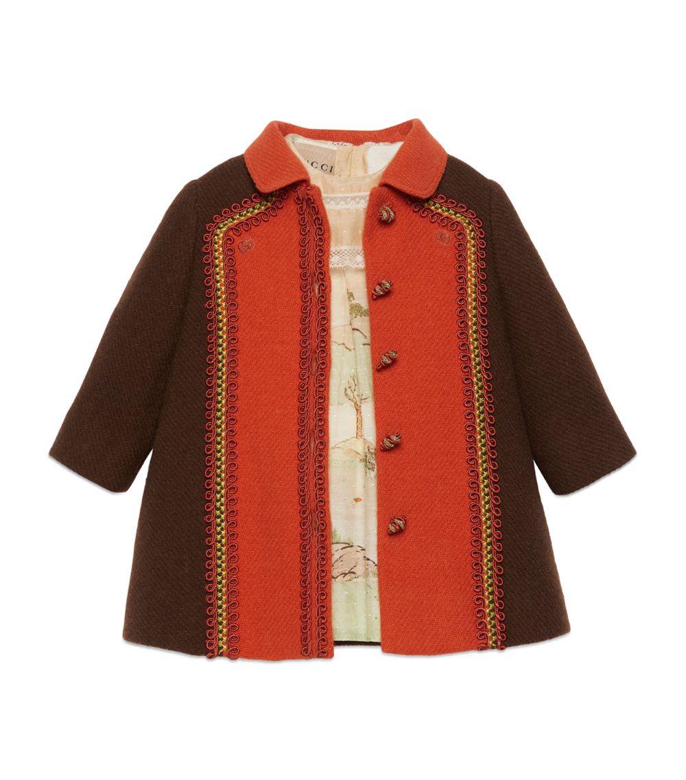 Gucci Gucci Kids Wool Braided-Trim Coat (6-36 Months)