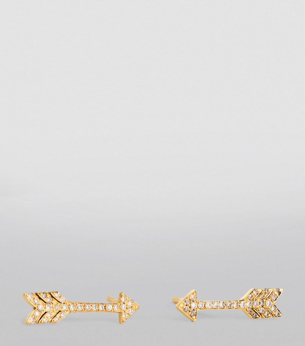 Jennifer Meyer Jennifer Meyer Yellow Gold And Diamond Arrow Stud Earrings