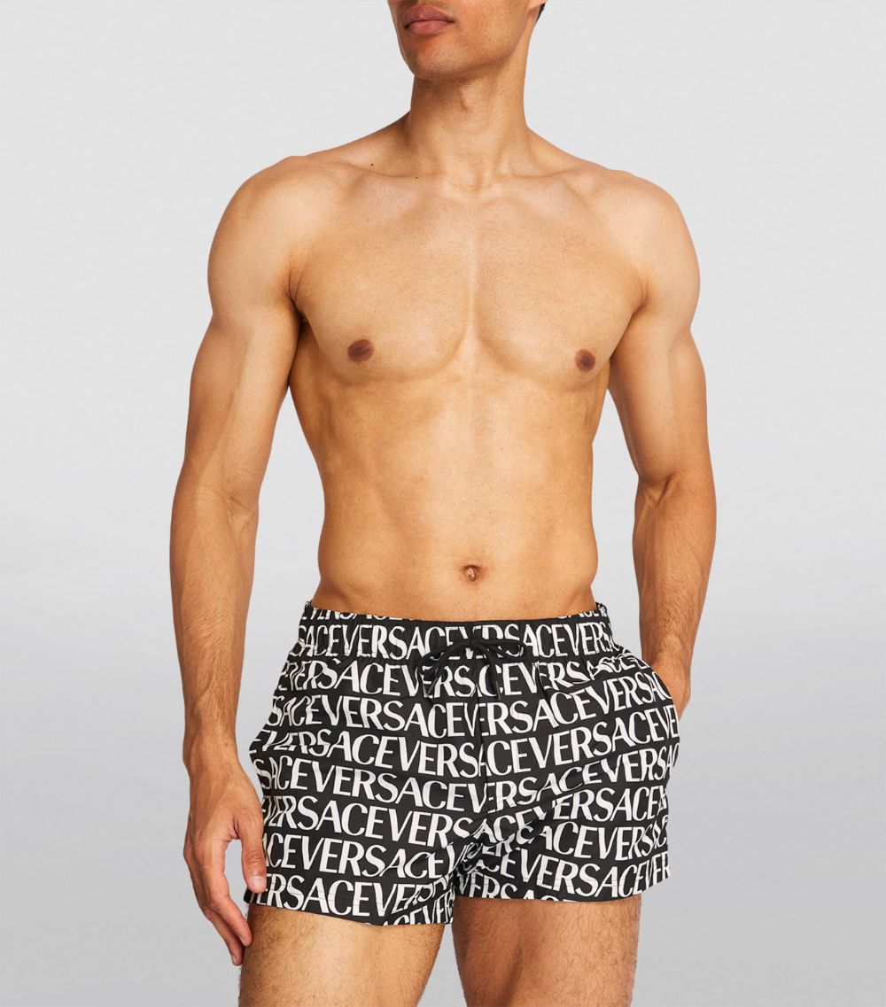 Versace Versace Logo Print Swim Shorts