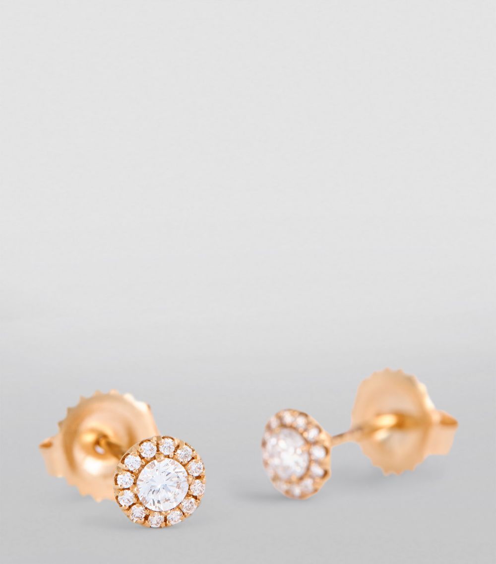 Suzanne Kalan Suzanne Kalan Mini Rose Gold And Diamond Circle Stud Earrings