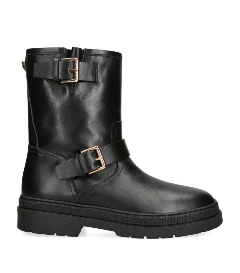 Young Versace Versace Kids Leather Buckled Boots