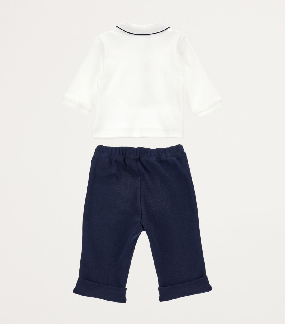 Monnalisa Monnalisa Cotton Shirt, Trousers And Bow Tie Set (1-9 Months)