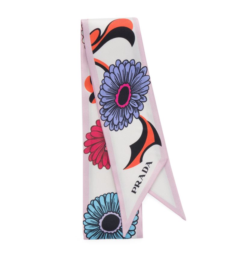 Prada Prada Silk Daisies Skinny Scarf