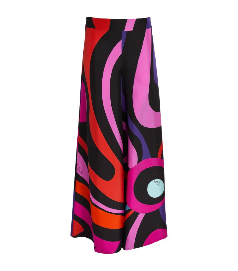 Emilio Pucci Pucci Marmo Print Wide-Leg Trousers