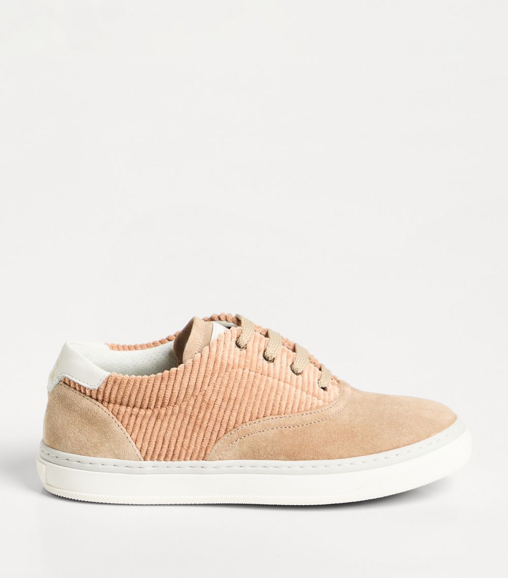 Brunello Cucinelli Kids Brunello Cucinelli Kids Suede-Corduroy Sneakers