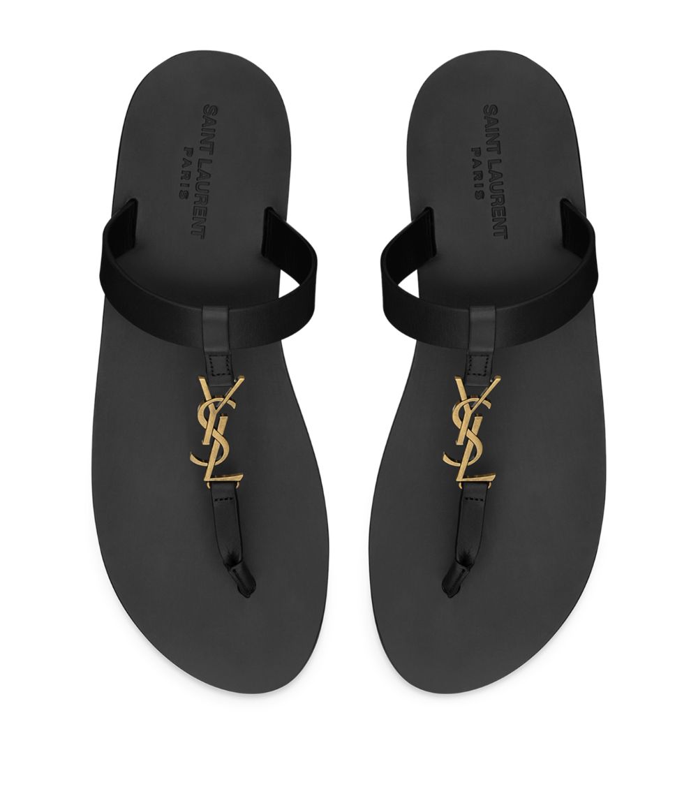 Saint Laurent Saint Laurent Leather Cassandre Sandals