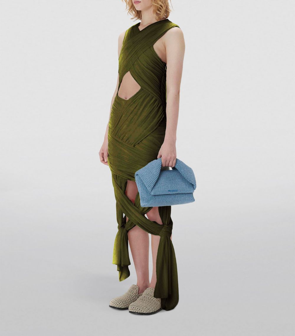 Jw Anderson Jw Anderson Cotton-Blend Midi Wrap Dress