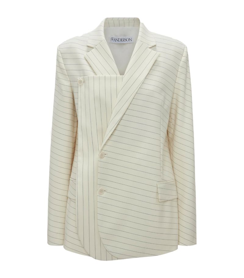 Jw Anderson Jw Anderson Pinstripe Asymmetric Blazer