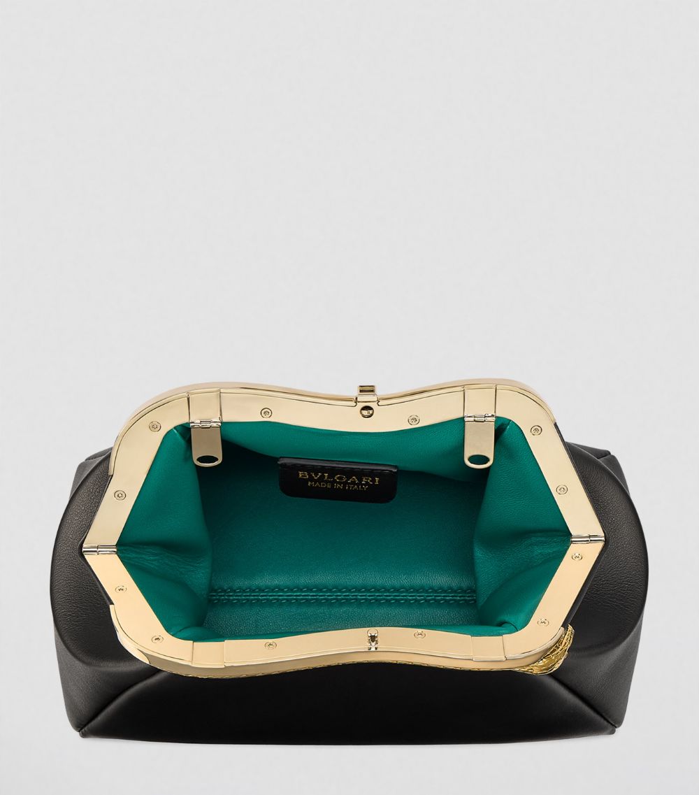 Bvlgari Bvlgari Small Leather Serpentine Clutch Bag