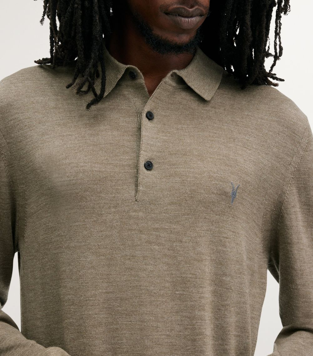 Allsaints Allsaints Merino Wool Mode Polo Shirt