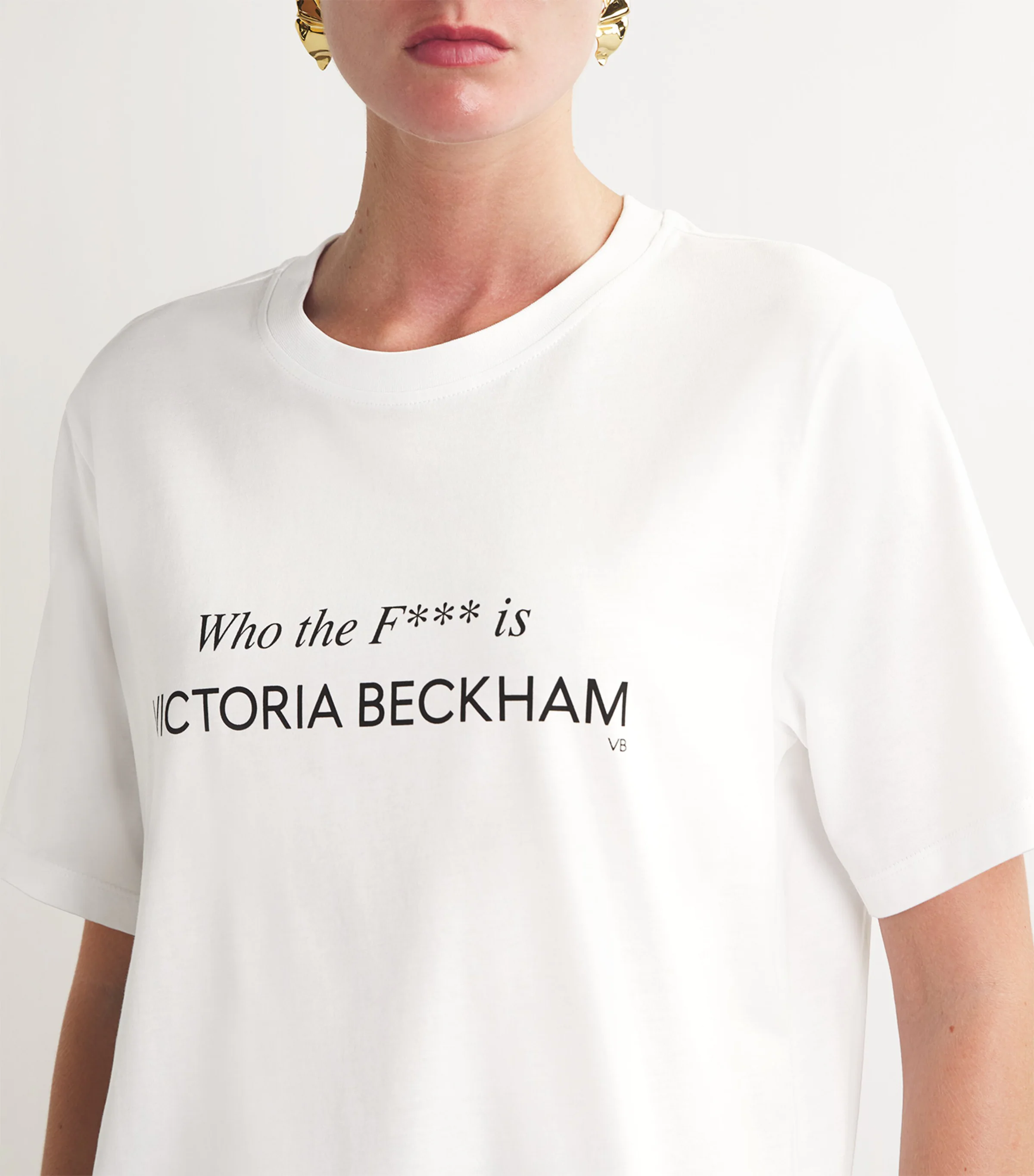 Victoria Beckham Victoria Beckham Organic Cotton Slogan T-Shirt