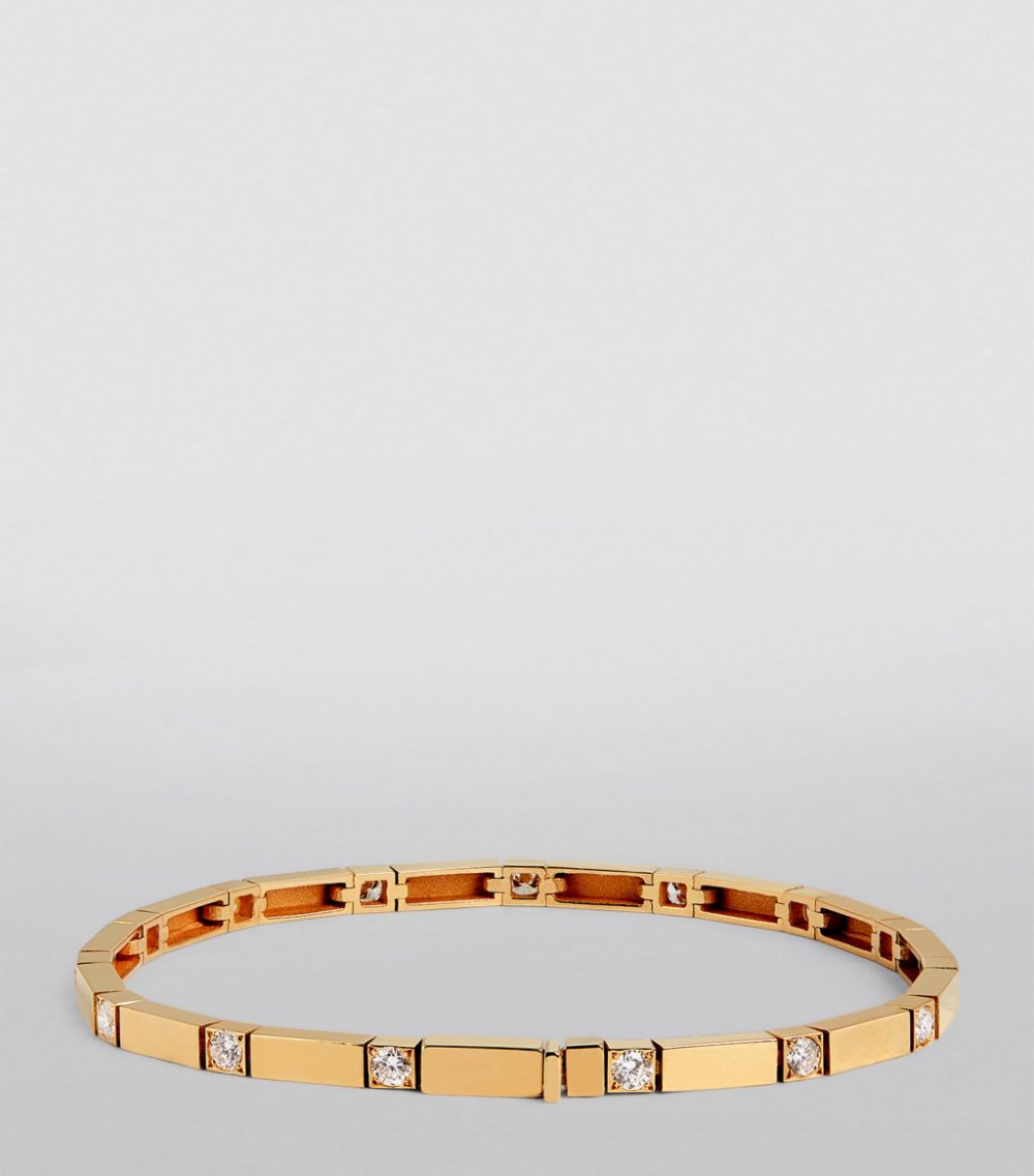 Azlee Azlee Yellow Gold and Diamond Bar Bracelet