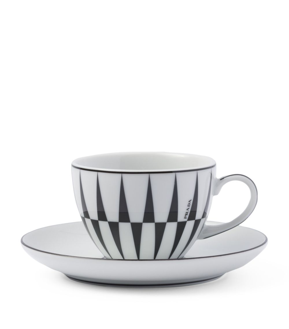 Prada Prada Stripes Coffee Cup And Saucer (Set Of 4)