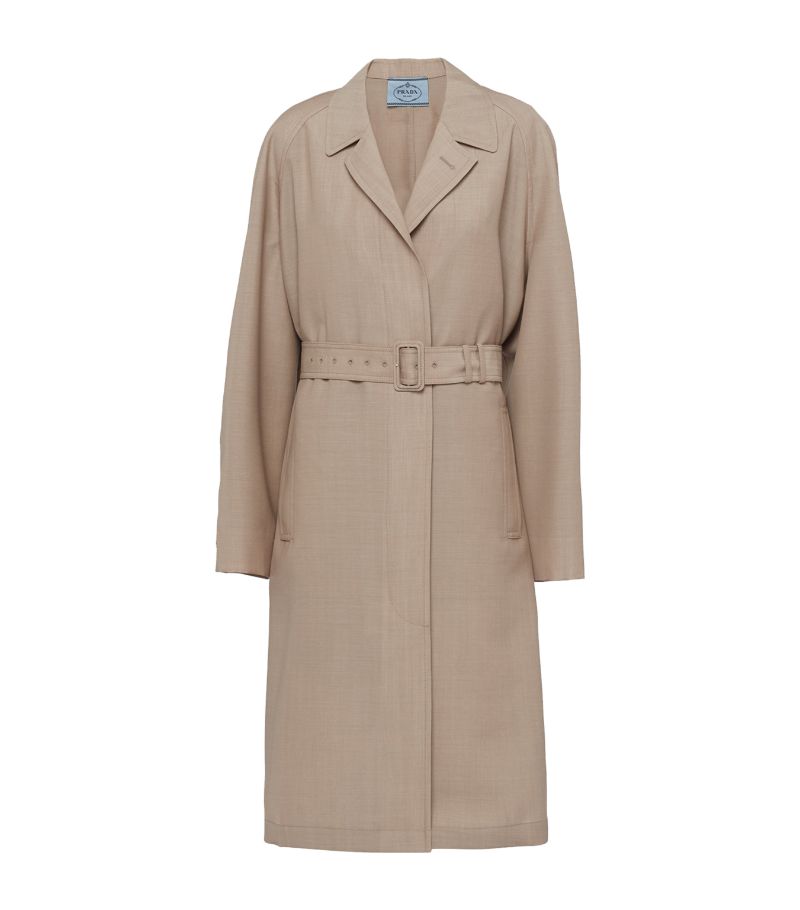 Prada Prada Wool-Mohair Belted Coat