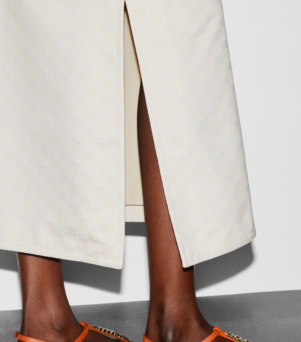 Gucci Gucci Gabardine Gg Midi Skirt