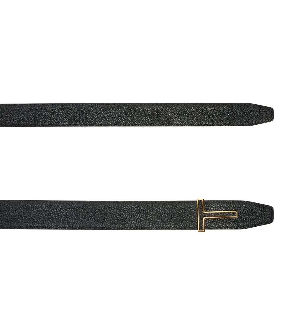 Tom Ford Tom Ford Leather Reversible T Icon Belt