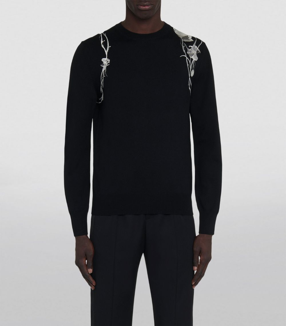 Alexander McQueen Alexander Mcqueen Wool Jacquard Floral Sweater