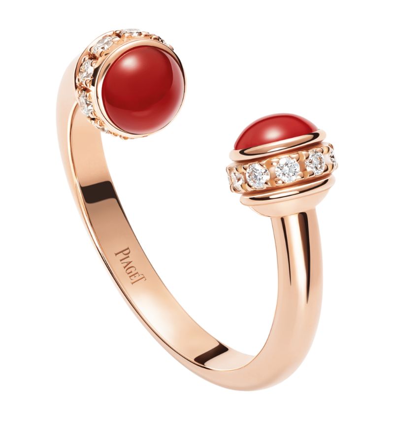 Piaget Piaget Rose Gold, Diamond And Carnelian Possession Open Ring