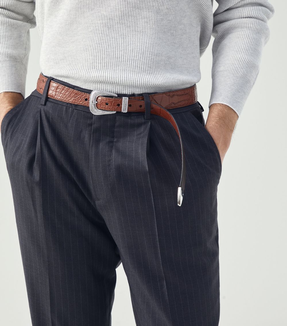 Brunello Cucinelli Brunello Cucinelli Virgin Wool Pinstripe Trousers