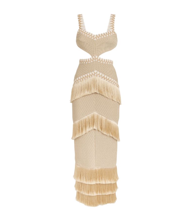 Patbo Patbo Fringe-Trim Maxi Dress