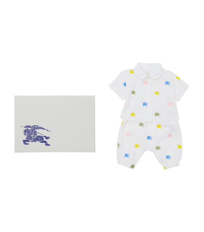 Burberry Burberry Kids Cotton Ekd Shirt And Leggings Set (1-18 Months)