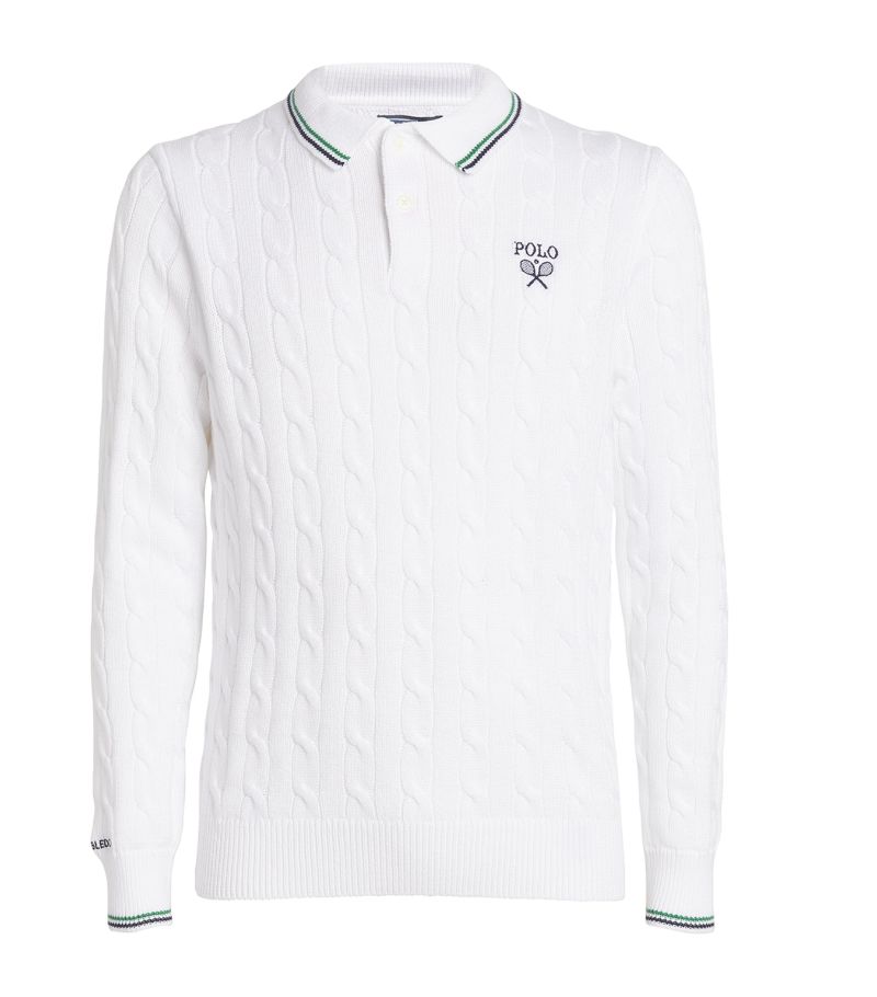 Rlx Ralph Lauren Rlx Ralph Lauren X Wimbledon Cable-Knit Polo Shirt