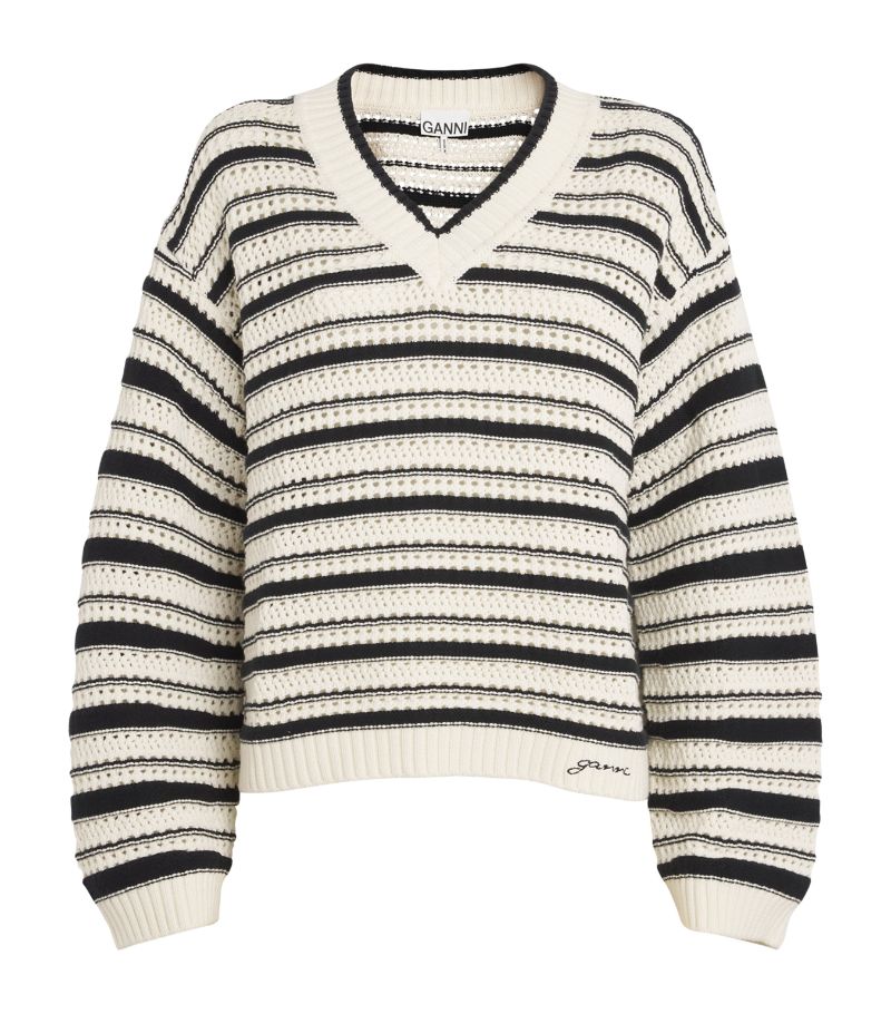 Ganni Ganni Organic Cotton Striped Sweater