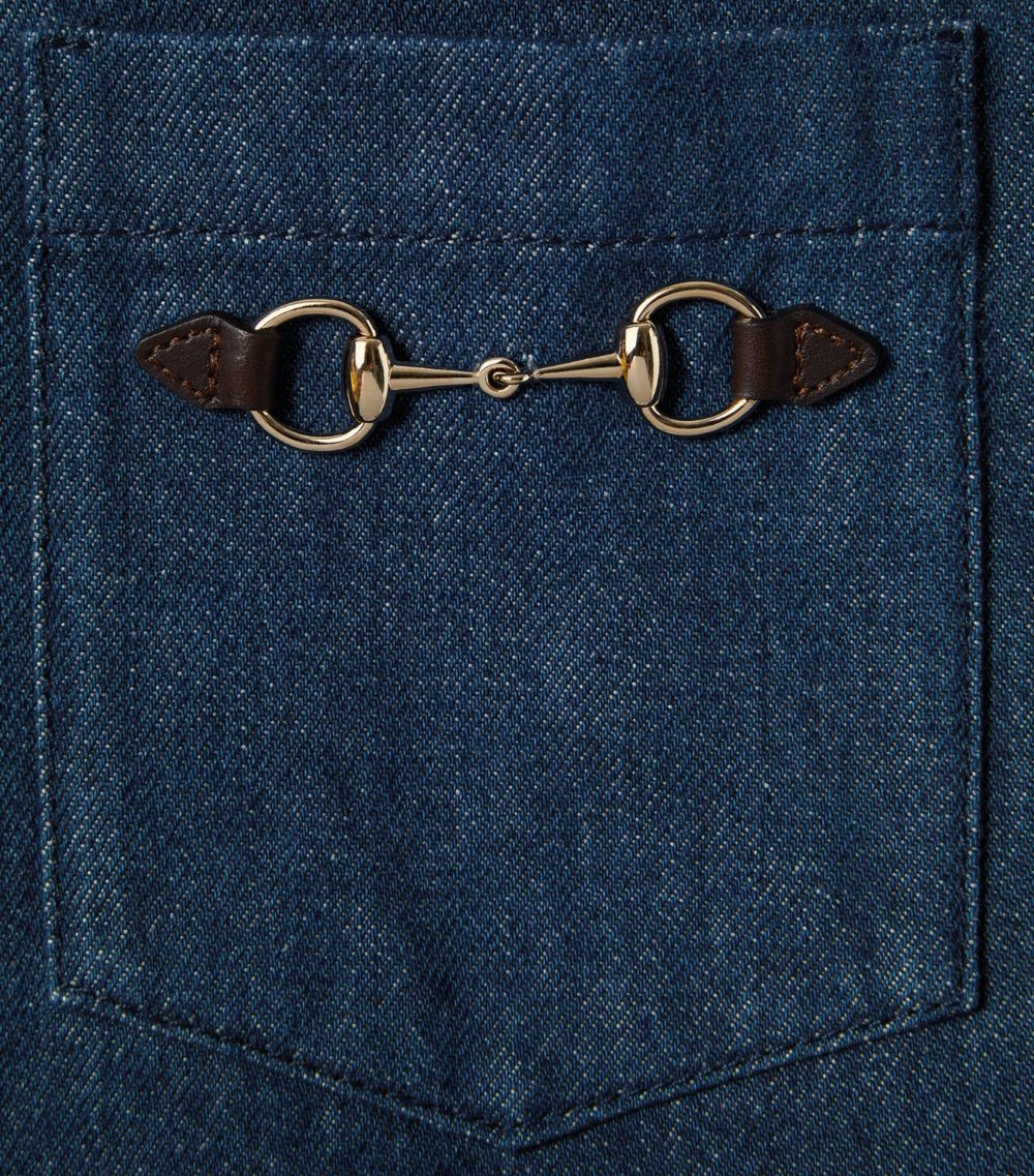 Gucci Gucci Denim Horsebit-Detail Mini Dress