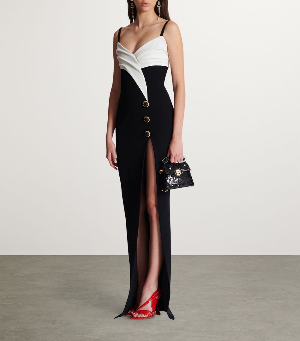 Balmain Balmain Crepe Two-Tone Dress