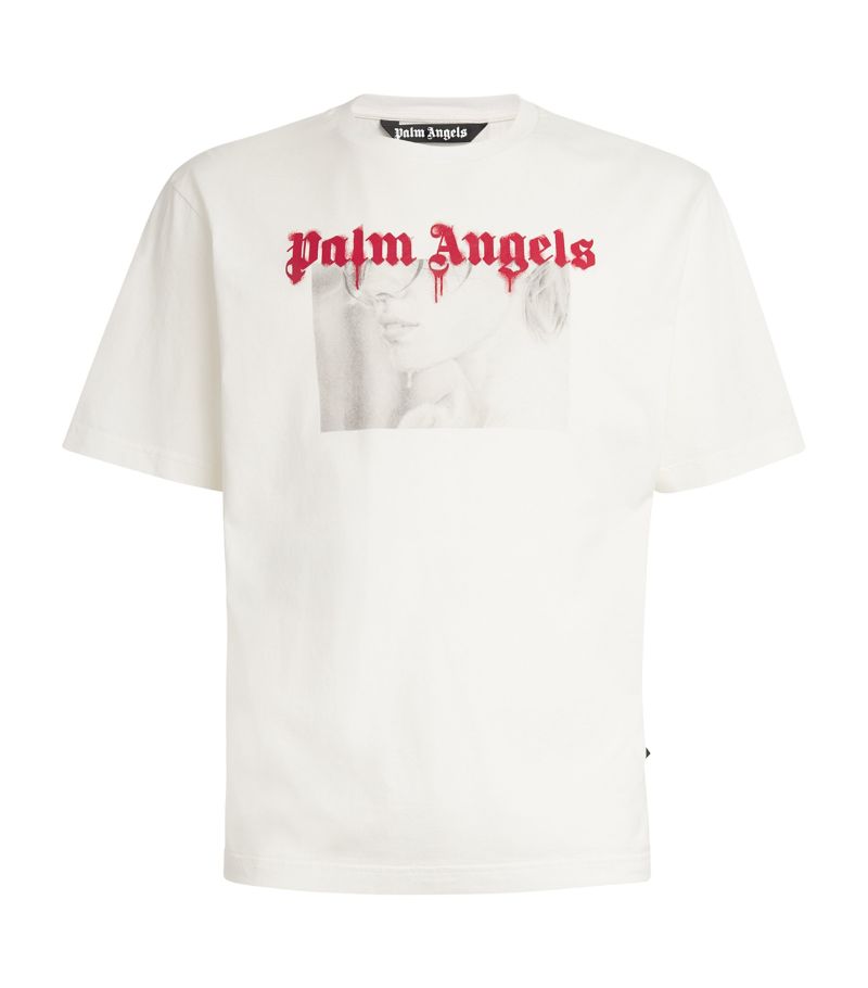 PALM ANGELS Palm Angels Cotton Pencil Portrait T-Shirt