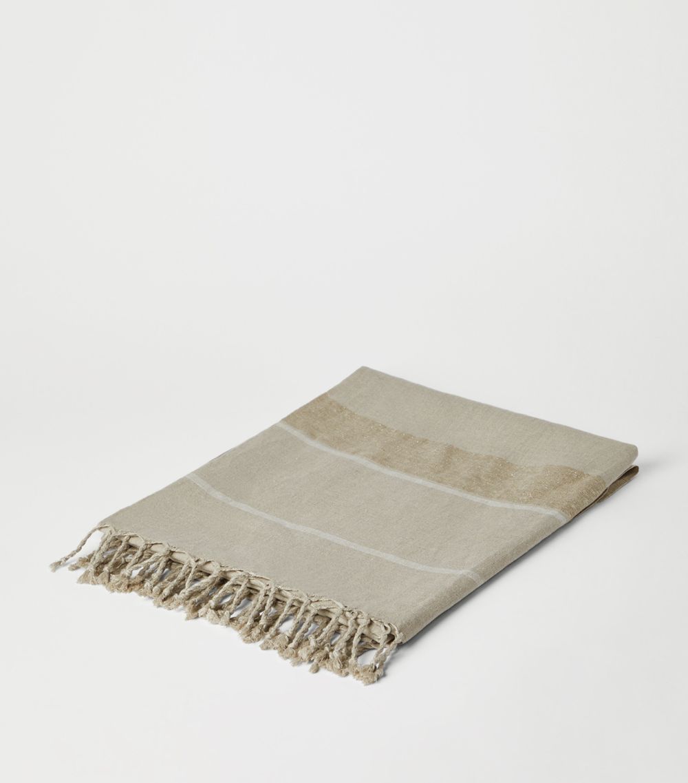 Brunello Cucinelli Brunello Cucinelli Linen Sparkling Stripe Throw (180Cm X 110Cm)