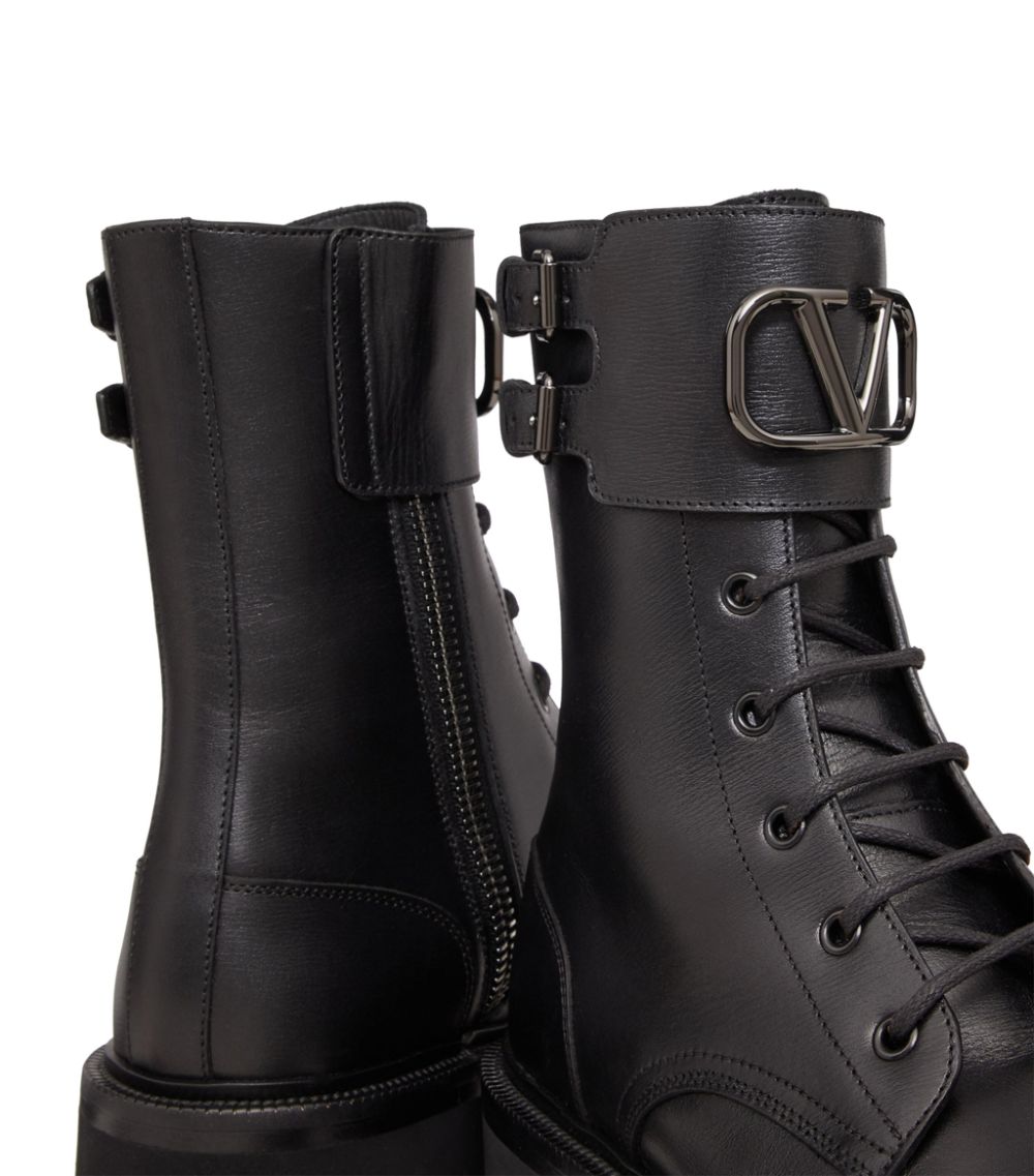 VALENTINO GARAVANI Valentino Garavani Leather Combat Boots