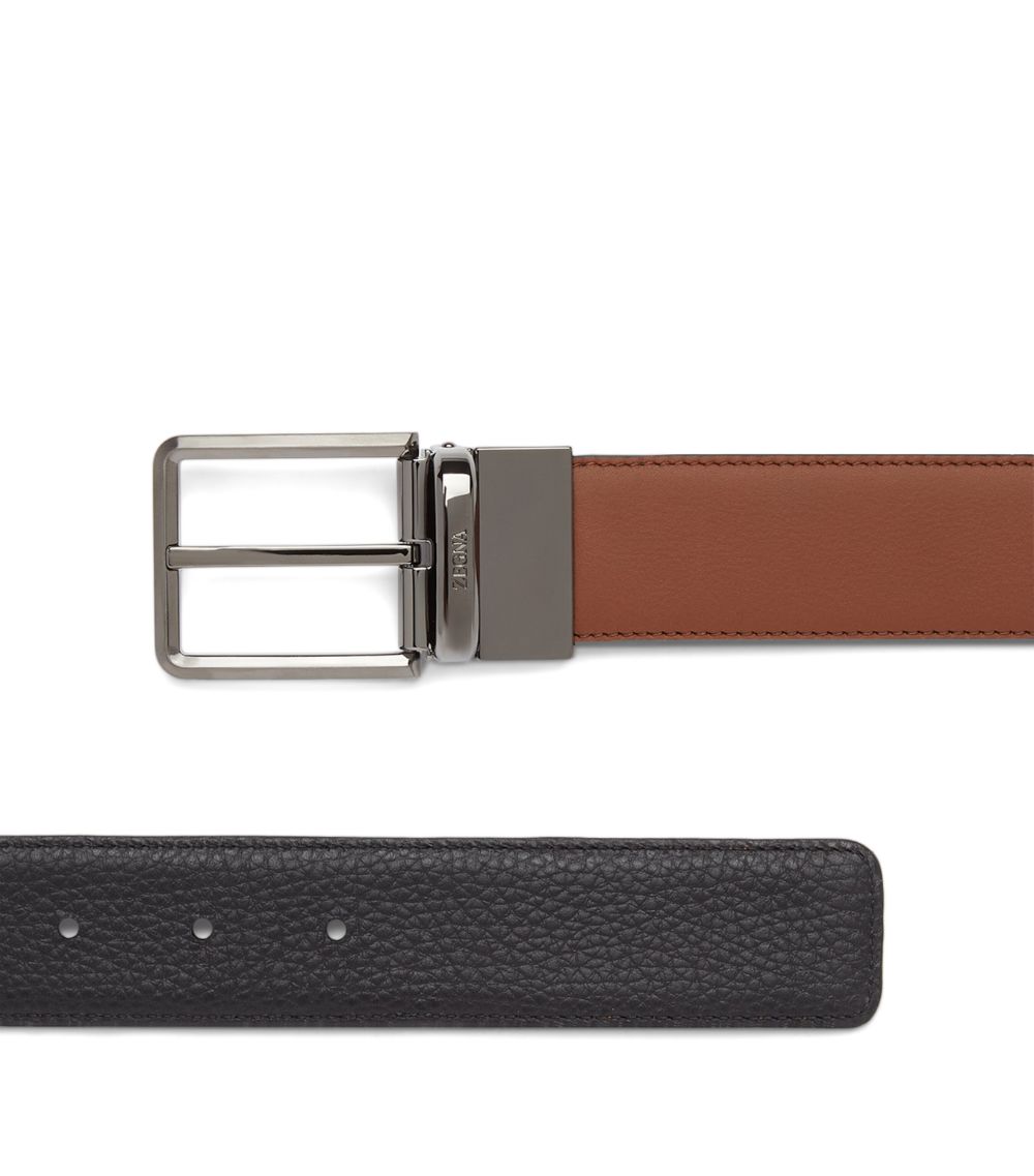 zegna Zegna Leather Reversible Belt