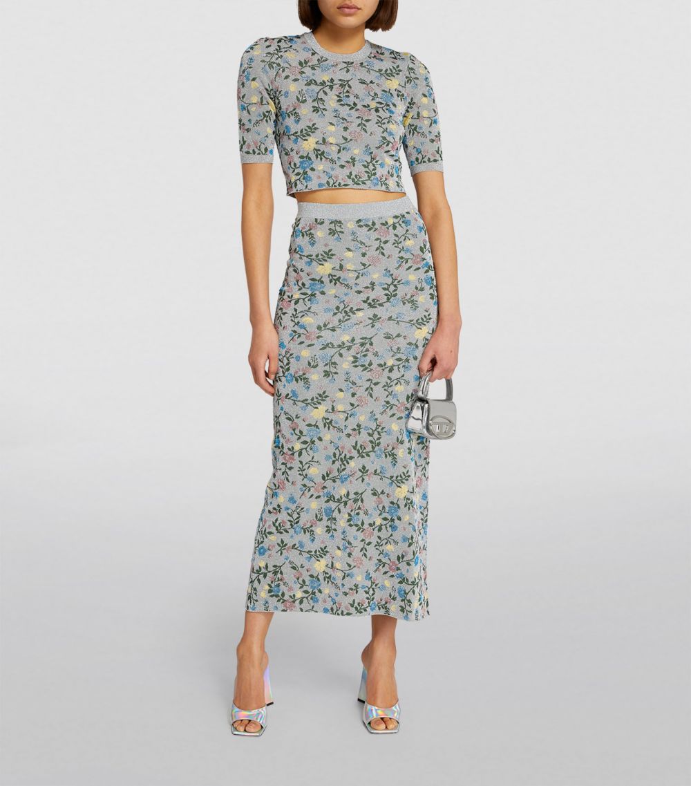 Rabanne Rabanne Floral Jacquard Midi Skirt