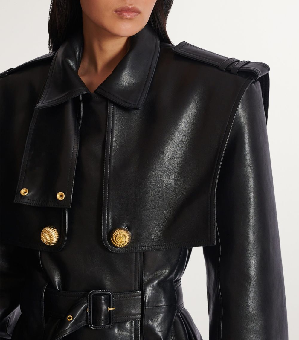 Balmain Balmain Lambskin Belted Trench Coat